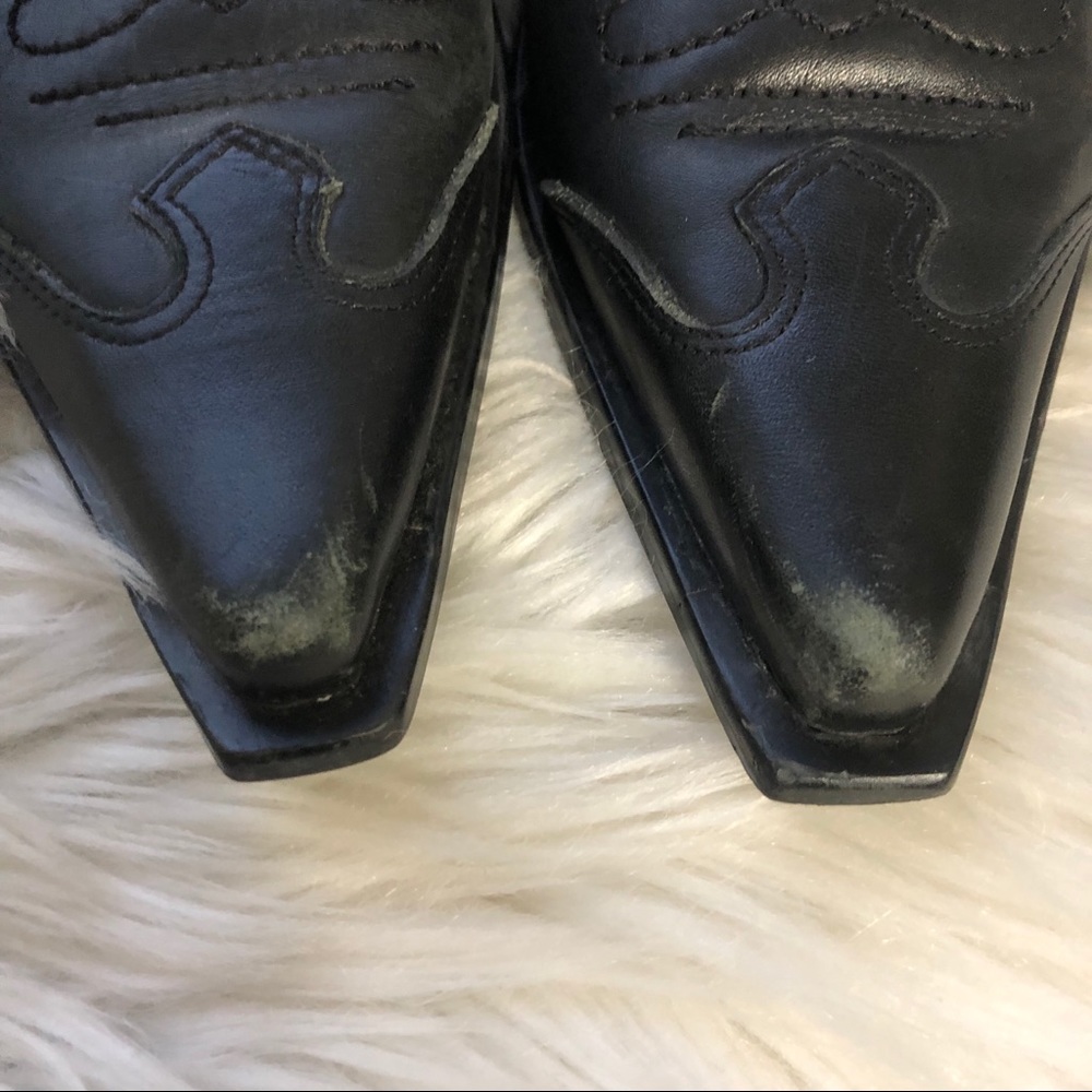 Nine West vintage leather cowboy western mules - Picture 6 of 7